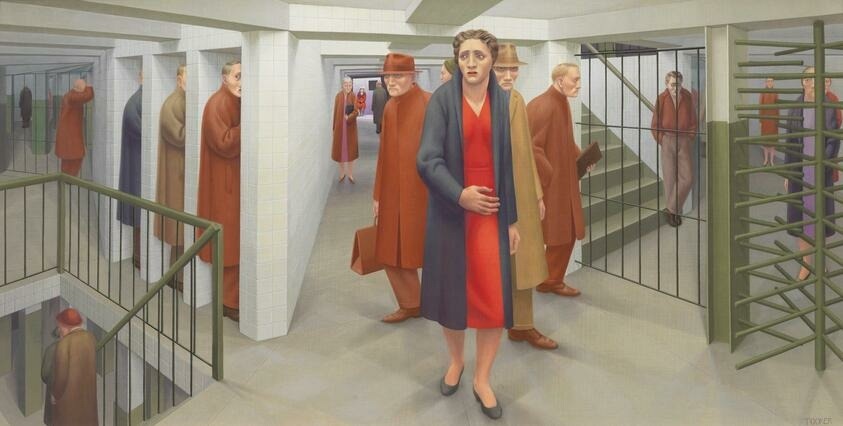 George Tooker’s The Subway: A Surrealist Glimpse into Urban Isolation
