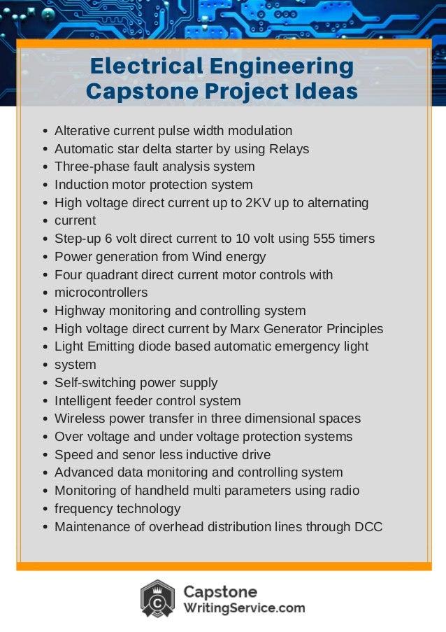 Innovative Capstone Project Ideas for Electrical Engineering Students