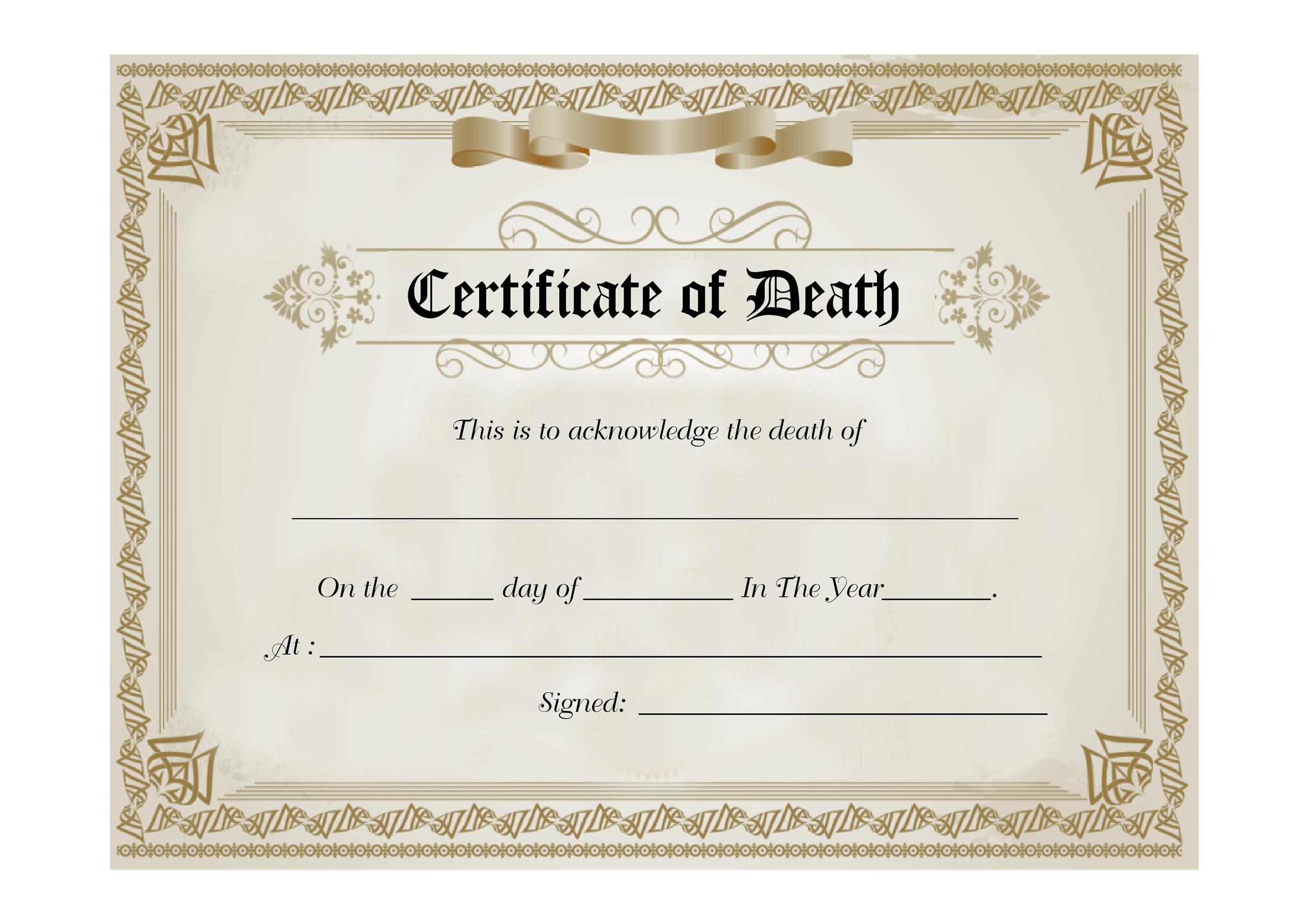 Dream Meaning of Death Certificate